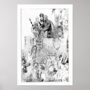 Poster Edouard I déclarant son prince de Galles de fils