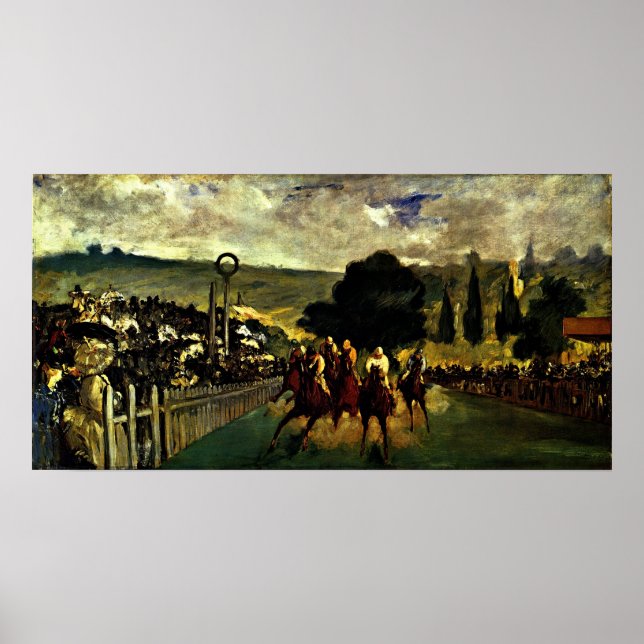 Poster edouard Manet - course à Longchamp (Devant)