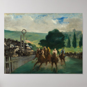 Poster Edouard Manet - Les courses à Longchamp