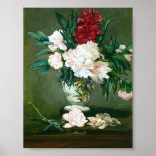Poster Edouard Manet - Vase à vie morte avec des pivoines