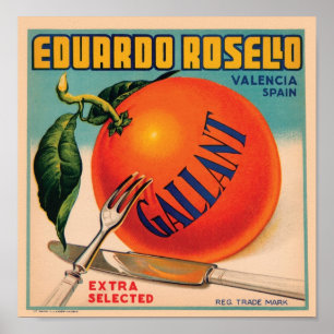 Poster Eduardo Rosello Valencia Espagne Vintage Crate Lab