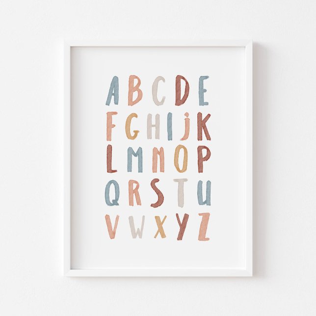 Poster éducatif Boho Alphabet (Créateur téléchargé)
