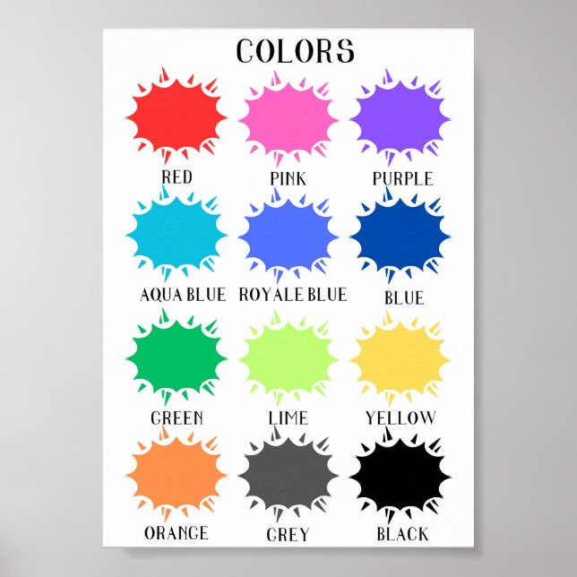 Poster éducatif de couleurs (Devant)