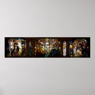 Poster Éducation en verre souillé de Louis Tiffany