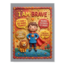 Éducation Héros Lion Enfant Courageux Mignon Argil