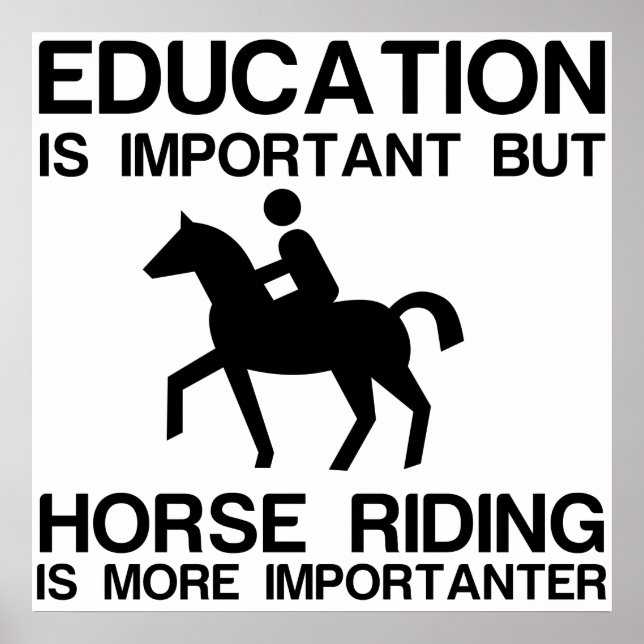 POSTER ÉDUCATION IMPORTANTE IMPORTANTE DU CHEVAL (Devant)