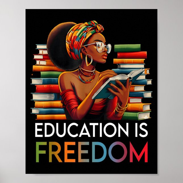 Poster Education Is Dom Black Teacher Books Black History (Devant)