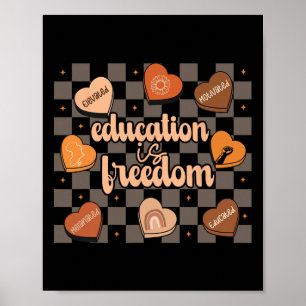 Poster Éducation Rétro Est Liberté Enseignant Afro-Améric