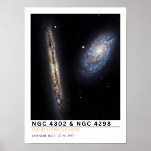 Poster Éducation spatiale NGC 4302 et NGC 4298