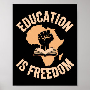 Poster Éducation sur l'histoire noire est Liberté Livres