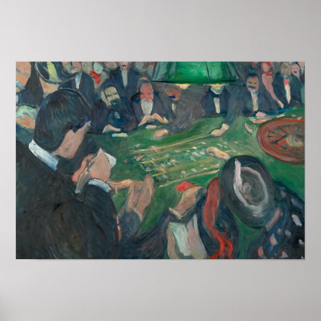 Poster Edvard Munch - À la table de roulette (Devant)