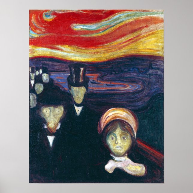 Poster Edvard Munch Anxiété (Devant)