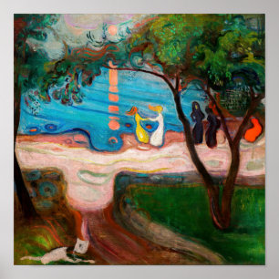 Poster Edvard Munch - Danse sur la Plage