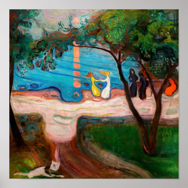 Poster Edvard Munch - Danse sur la Plage (Devant)
