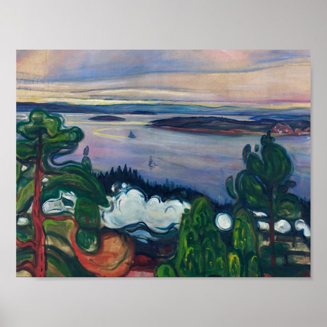 Poster Edvard Munch - Fumée de train (Devant)