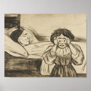 Poster Edvard Munch - La mère morte et son enfant