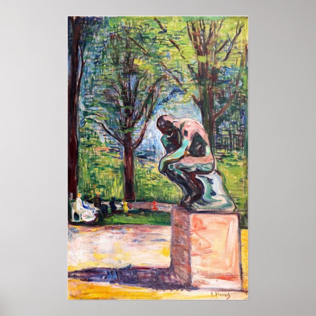 Poster Edvard Munch - Le penseur de Rodin (Devant)