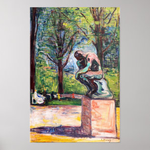 Poster Edvard Munch - Le Penseur par Rodin