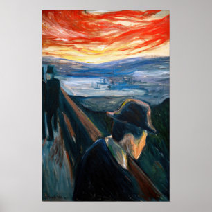 Poster Edvard Munch - Maladie d'humeur au coucher du sole