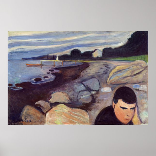 Poster Edvard Munch - Melancholy (Devant)