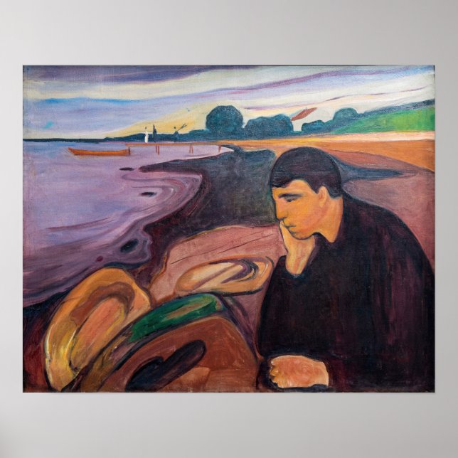 Poster Edvard Munch - Melancholy 1894 (Devant)