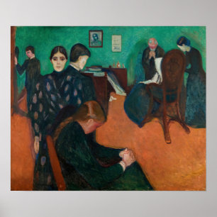 Poster Edvard Munch - Mort dans la salle de repos v1