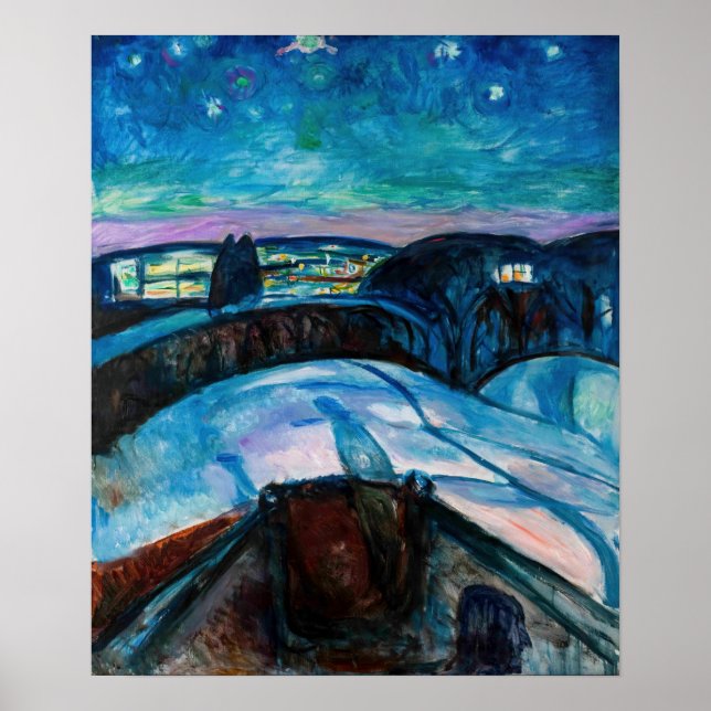 Poster Edvard Munch - Nuit étoilée 1922 (Devant)