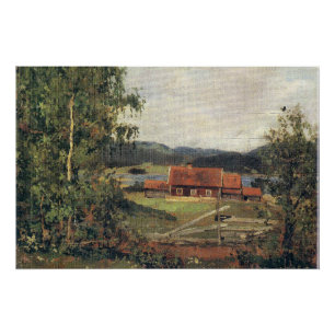 Poster Edvard Munch - Paysage. Maridalen par Oslo.