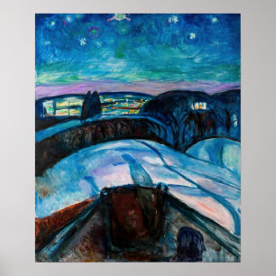Poster Edvard Munch - Starry Night 1922