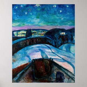 Poster Edvard Munch - Starry Night 1922
