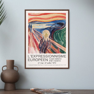 Poster Edvard Munch The Scream Art Exhibition Rare Print
