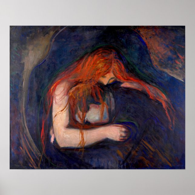 Poster Edvard Munch - Vampire / Amour et douleur (Devant)