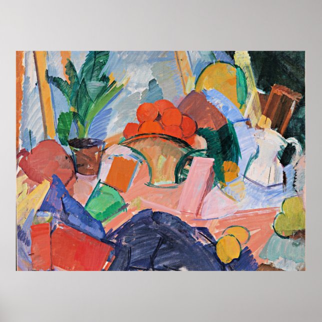 Poster Edvard Weie, Still Life with Oranges in a Basket, (Devant)