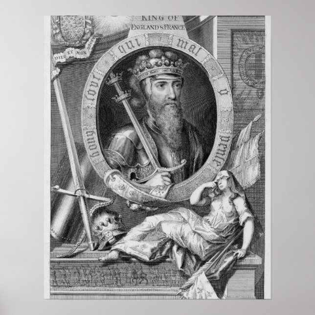 Poster Edward III (1312-137), roi d'Angleterre de 1327, a (Devant)