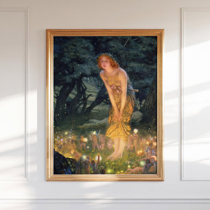 Poster Edward Robert Hughes Peinture de la nuit du milieu