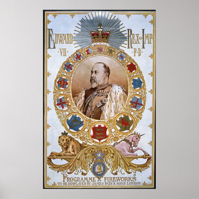 Poster Edward VII, Programme de feux d'artifice (Devant)