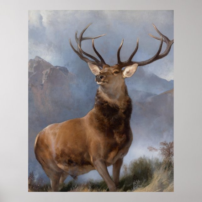Poster Edwin Henry Landseer | Le monarque du verre (Devant)
