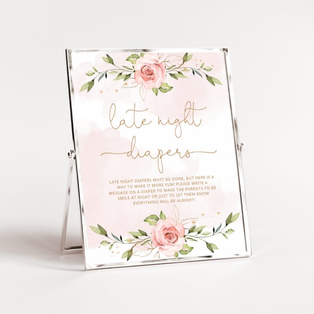 Poster Eeucalyptus rose vif floral Late couche de nuit (Créateur téléchargé)