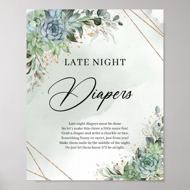 Poster Eeucalyptus vertes succulents Diapeurs nocturnes (Devant)