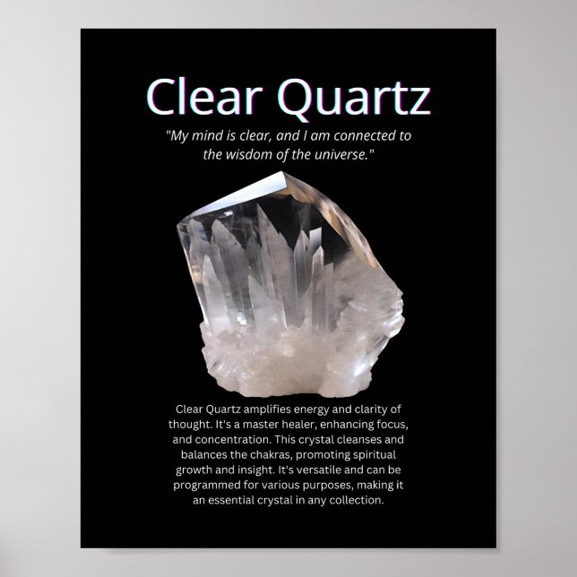 Poster Effacer le cristal de pierre de quartz Significati (Devant)