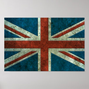 Poster Effet acier vieilli du pavillon britannique