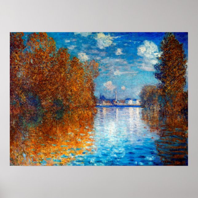 Poster Effet d'automne à Argenteuil par Claude Monet (Devant)