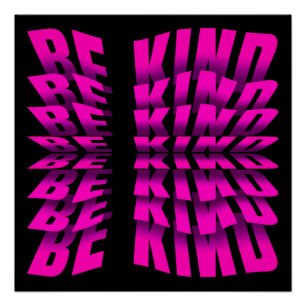 POSTER EFFET DE TEXTE SOIS GENTIL TYPOGRAPHIE ROSE