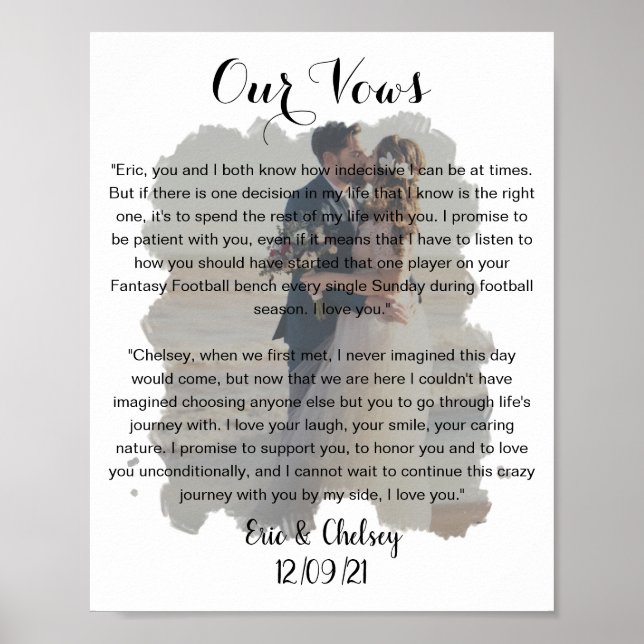 Poster effet de voeux de photo de mariage délavé (Devant)