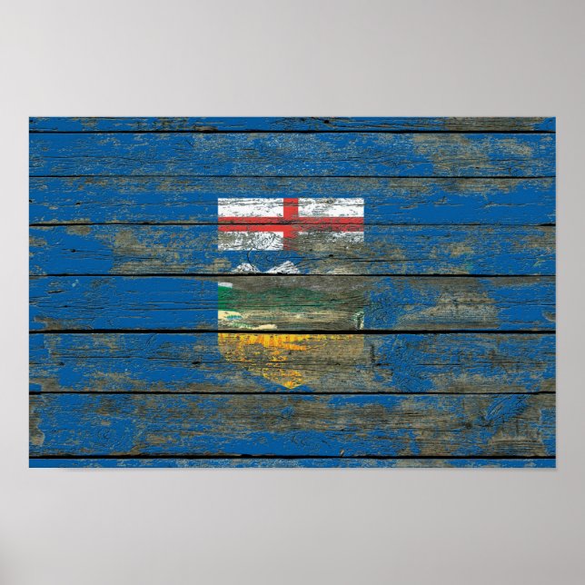 Poster Effet du drapeau de l'Alberta sur les panneaux de  (Devant)