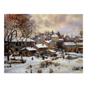 Poster Effet neige avec réglage du soleil