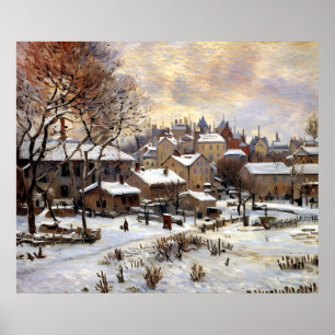 Poster Effet neige avec réglage du soleil