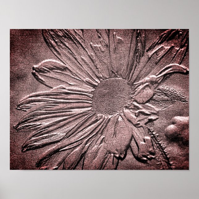 Poster Effet sculpté Black Eyed Susan Flower Art (Devant)