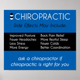 Poster Effets secondaires de la chiropratique [bleu] Post