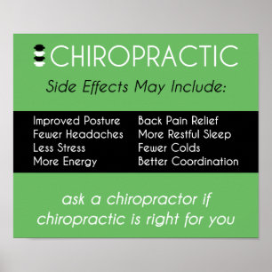 Poster Effets secondaires de la chiropratique [Vert] Post